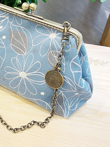 莫內的後花園 手工帆布口金包