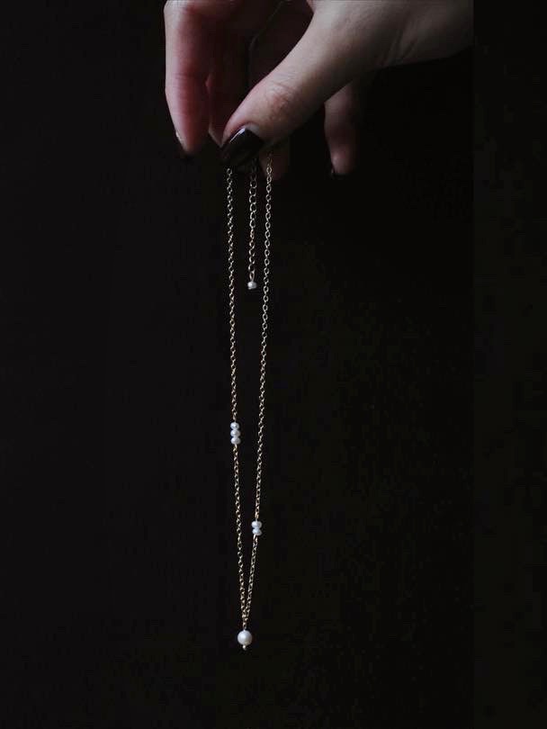 裸感細節珍珠項鍊 