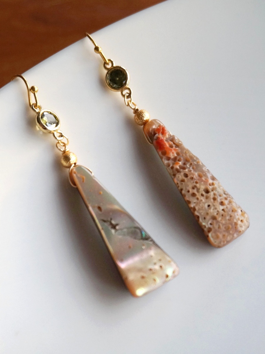 華麗閃耀貝石耳環