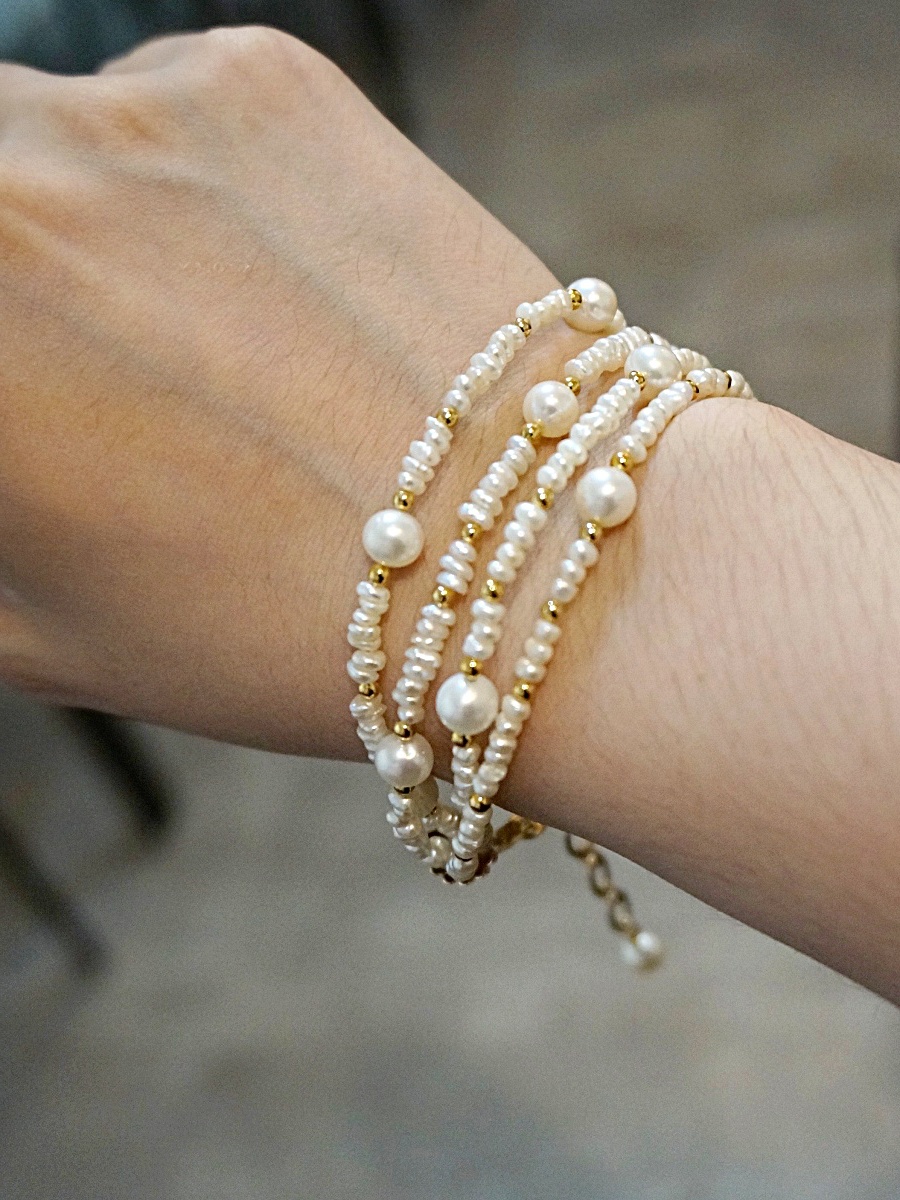 唯美古典層次珍珠串手鍊