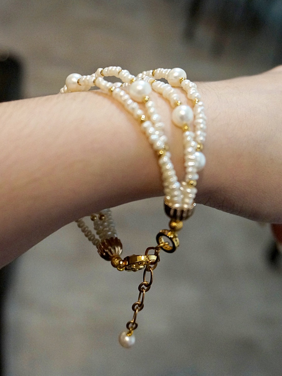 唯美古典層次珍珠串手鍊