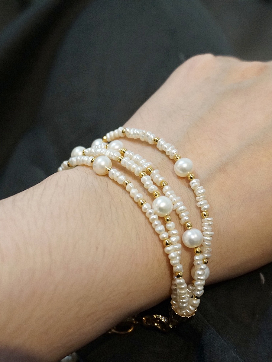 唯美古典層次珍珠串手鍊