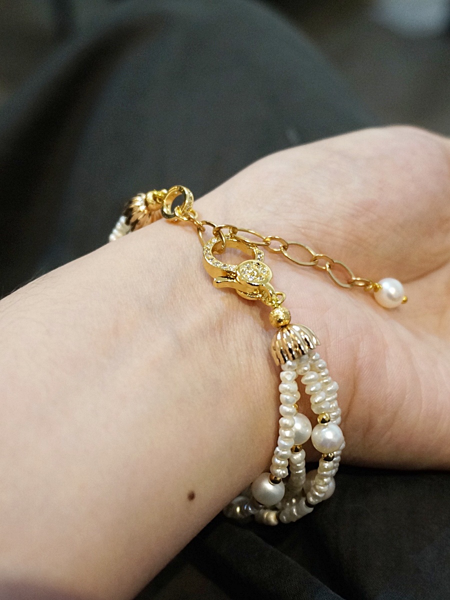 唯美古典層次珍珠串手鍊