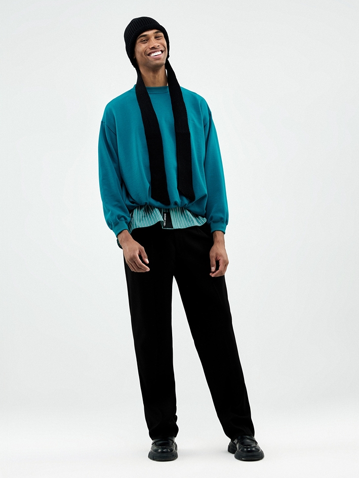 SYS｜Minimal Detail Straight Black Suit Pants