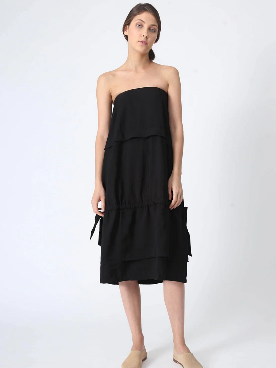 Salient Label｜Eamon Drawstring Tube Midi Dress