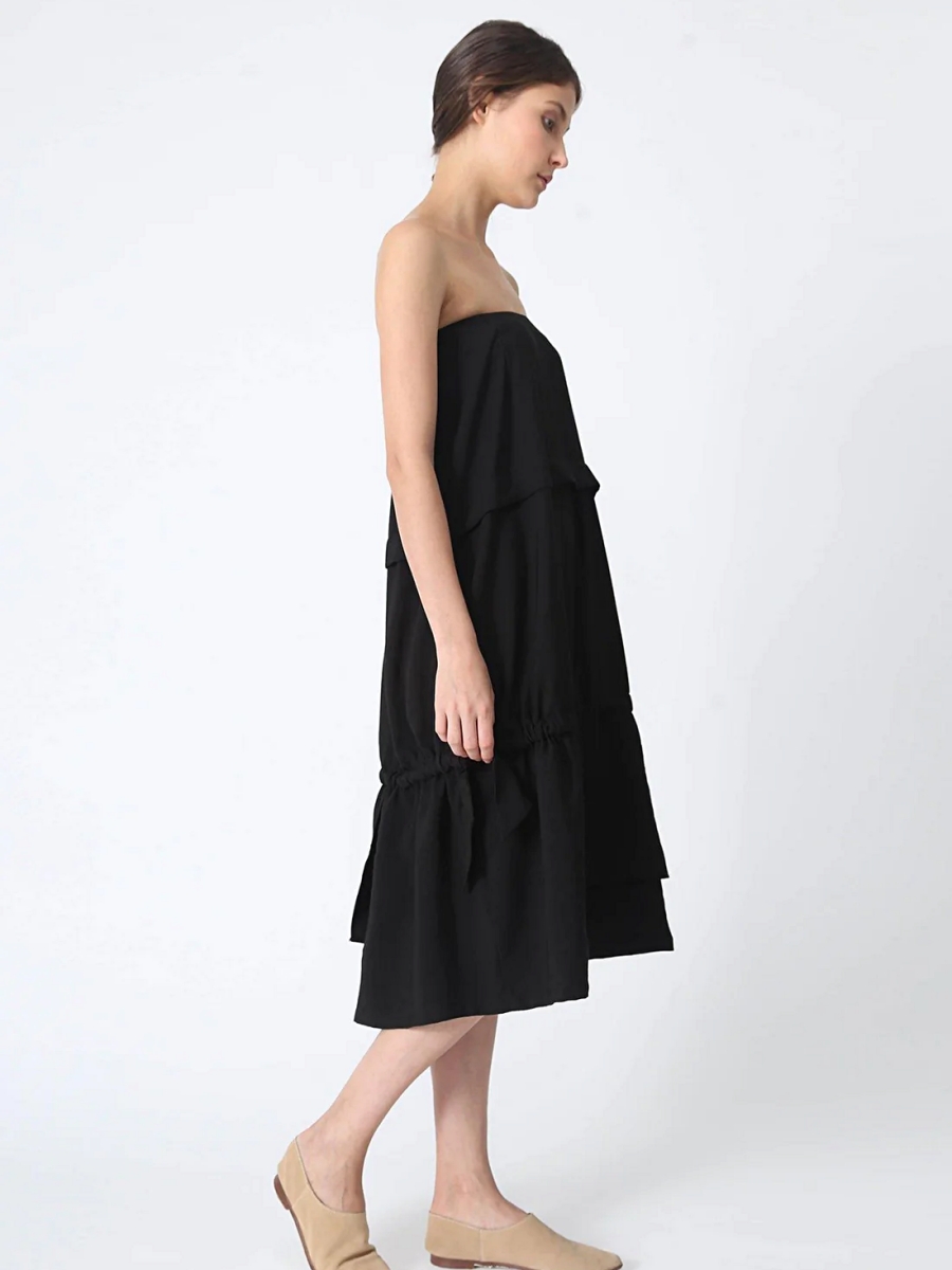 Salient Label｜Eamon Drawstring Tube Midi Dress