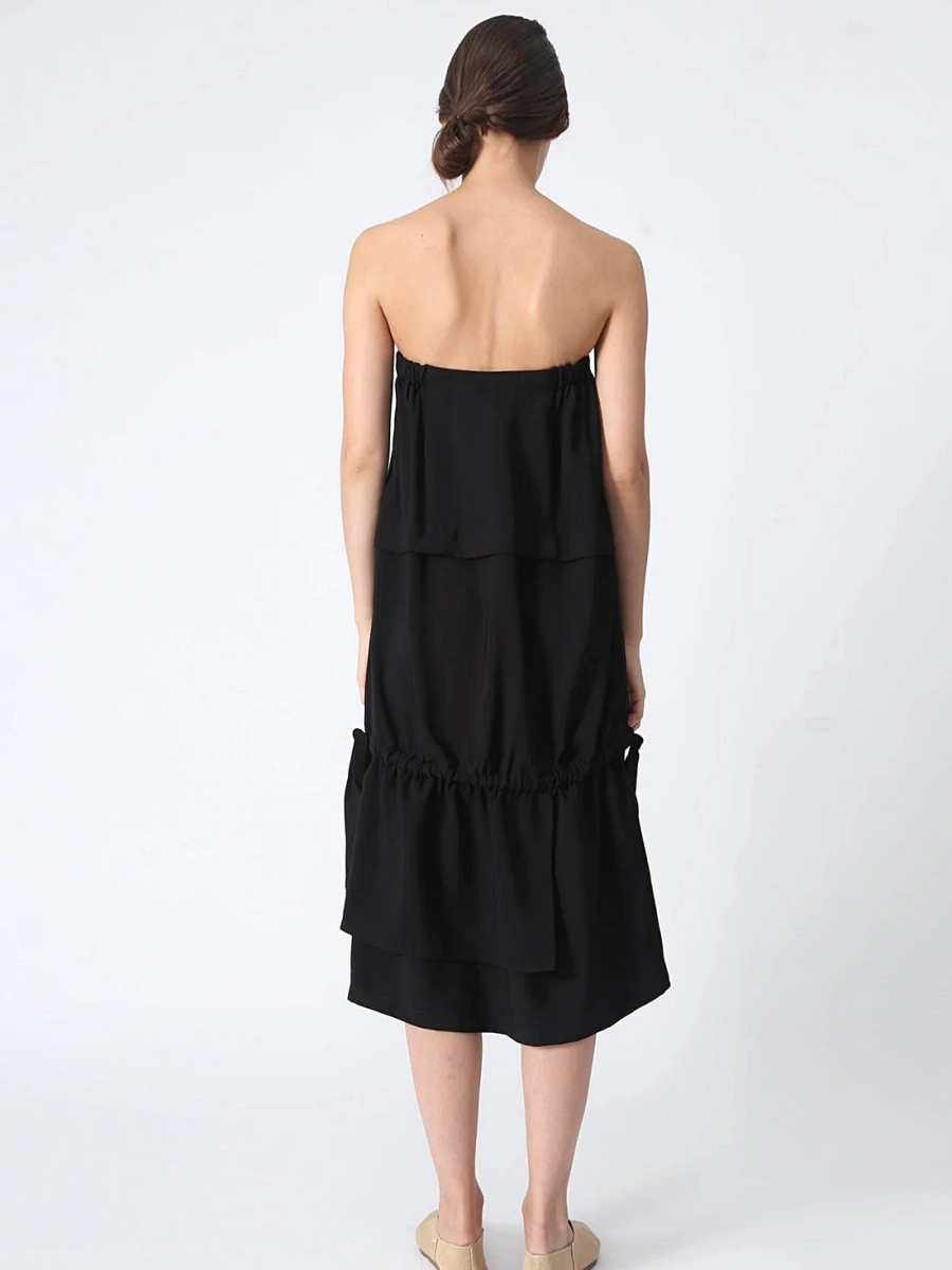 Salient Label｜Eamon Drawstring Tube Midi Dress